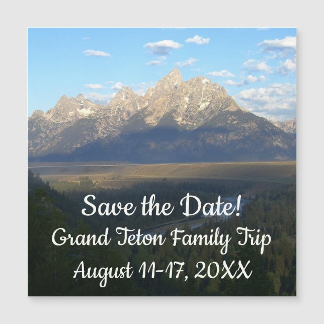 Montañas Jackson Hole Grand Teton Guarde la Fecha (Anverso)