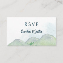 Montañas Misty Tarjetas RSVP de pequeña boda