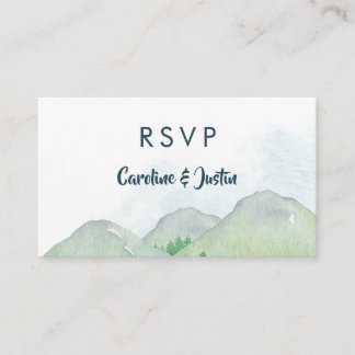 Montañas Misty Tarjetas RSVP de pequeña boda