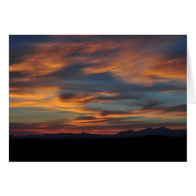 Montañas olímpicas al atardecer (Anverso (Horizontal))