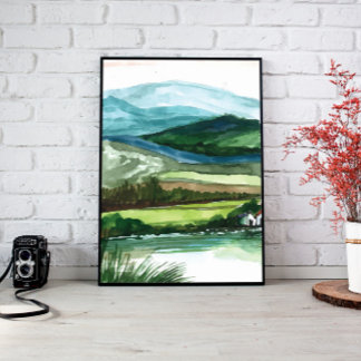 Montañas Paisajes Arte Pared