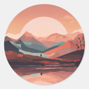 Montañas paisajísticas de pegatinas