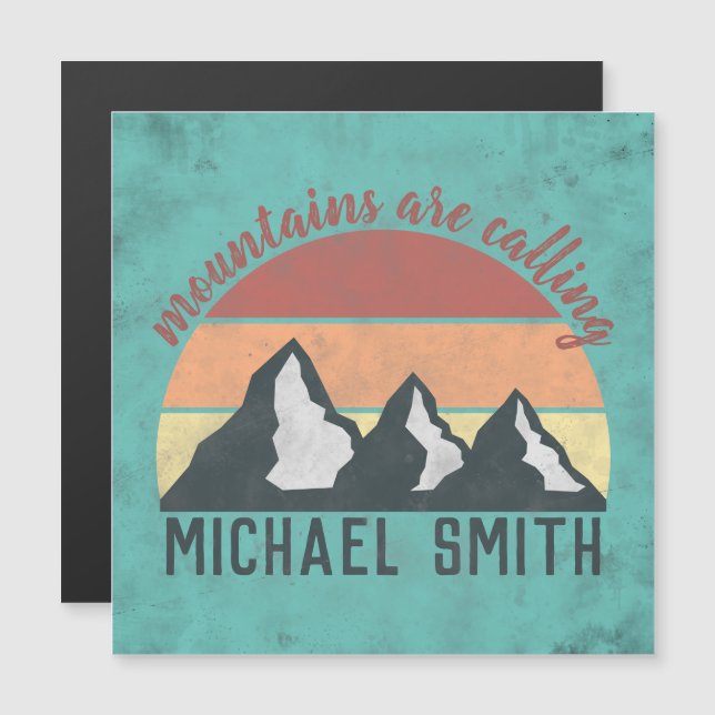 Montañas pastel vintage están llamando monograma (Anverso/Reverso)
