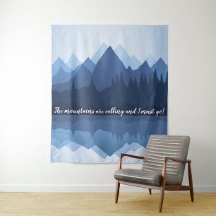 Montañas Reflexiones Diseño Tapiz de Muros
