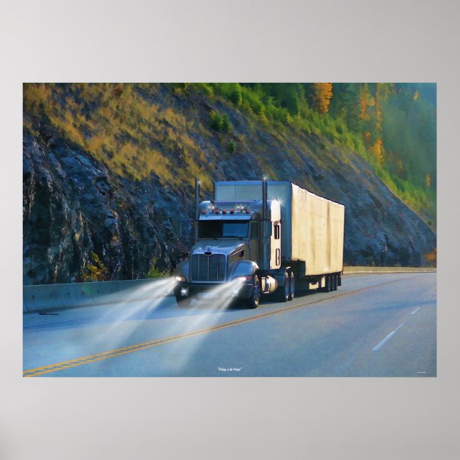 Montañas Rocosas Cargo Camión Autopista Arte Condu (Frente)