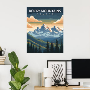 Montañas Rocosas – Póster de viaje vintage de Cana