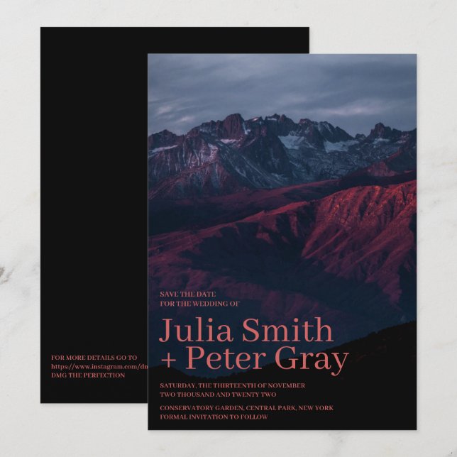 Montañas Rojas Rústicas Salvan La Invitación De La (Anverso / Reverso)