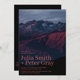 Montañas Rojas Rústicas Salvan La Invitación De La