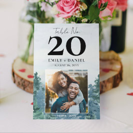 Montañas Rústicas Boda Número de tabla con foto 5x