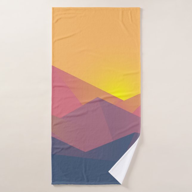 Montañas rusticas geométricas Minimalistas (Toalla de baño)