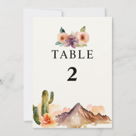 Montañas Rústicas | Número de mesa de boda en el d