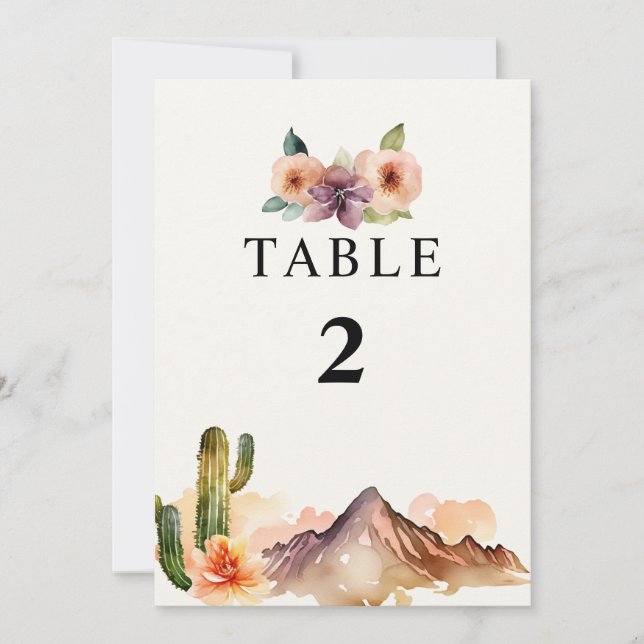 Montañas Rústicas | Número de mesa de boda en el d (Anverso)