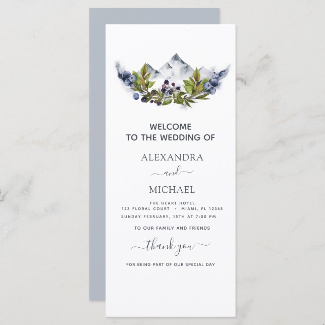 Montañas Rústicas Selva acuarela moderna (Anverso / Reverso)