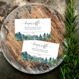 Montañas rústicas tarjetas de rifa de pañales para