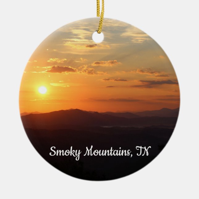 Montañas Smoky Tennessee Ornamento de Árbol de Nav (Frente)