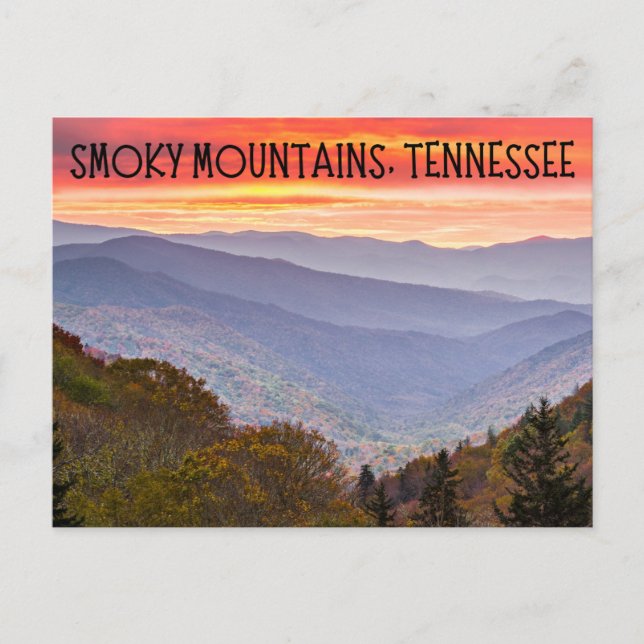 Montañas Smoky Tennessee, recuerdo de postales (Anverso)