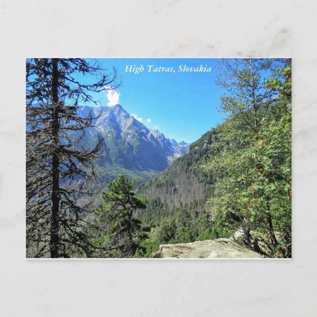 Montañas Tatra altas, Eslovaquia, postal (Anverso)