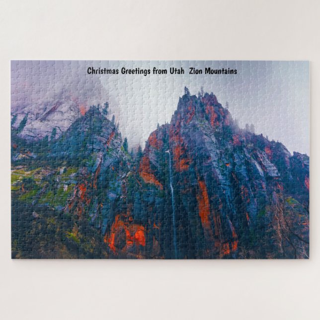 Montañas Utah Zion. Rompecabezas (Horizontal)