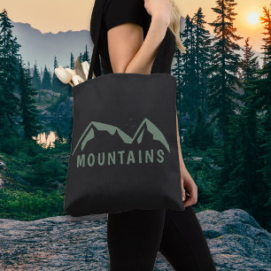 Montañas verdes Bolsa de tocador negra