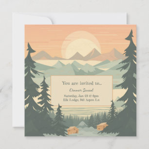 Montañas y Personalizable Pinetree invitación