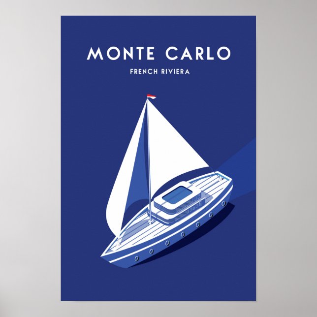 Monte carlo Monaco póster de viaje riviera frances (Frente)