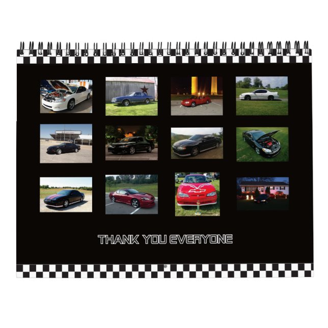 Monte del calendario mensual 2016 (Reverso)