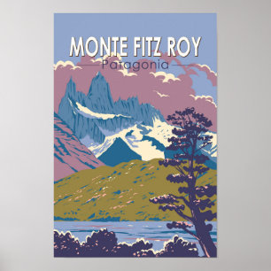 Monte Fitz Roy Patagonia Arte de Viaje Vintage
