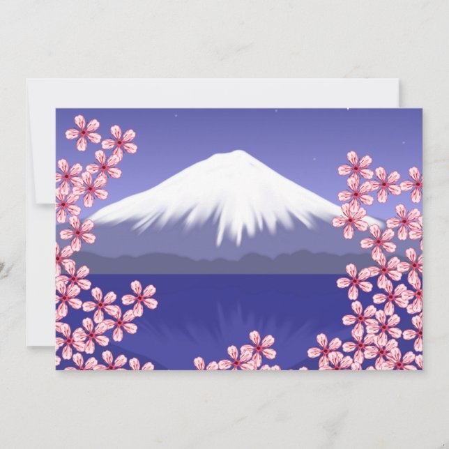Monte Fuji y flores de cerezo (Anverso)