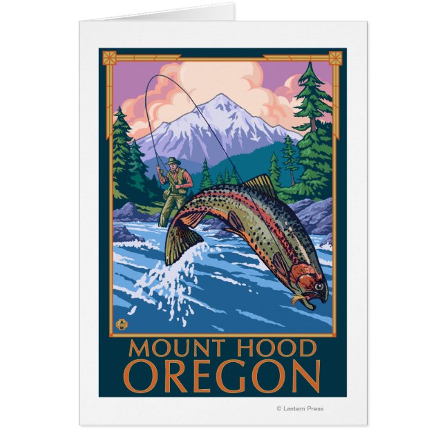 Monte Hood, escena del pescador de Oregon (Frente)