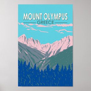 Monte Olympus Grecia Viaje Arte Vintage