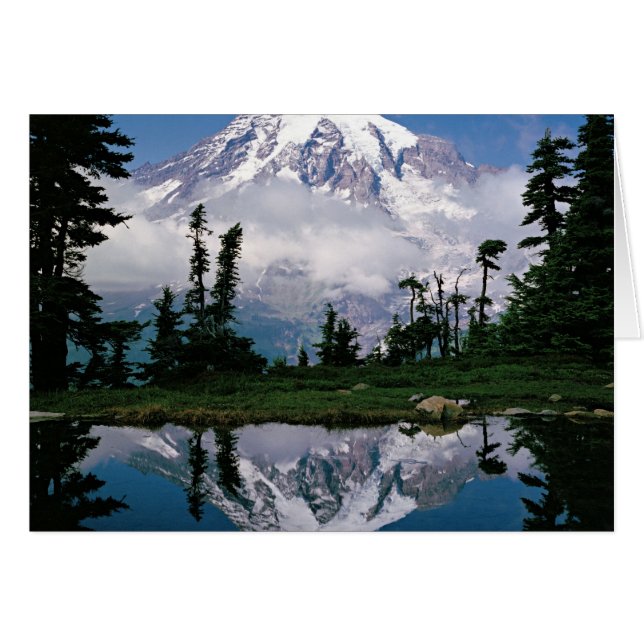 Monte Rainier reflejado en un lago de montaña (Anverso (Horizontal))