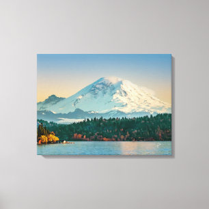 Monte Rainier sobre el lago Washington Arte grande