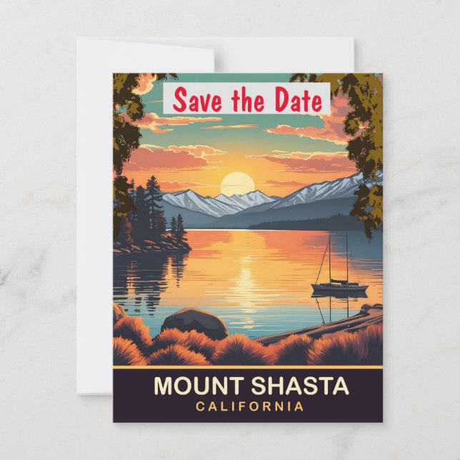 Monte Shasta, California, Tarjeta postal de viaje, (Anverso)
