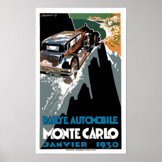 Montecarlo 1930 Poster de arte y cosecha de automó
