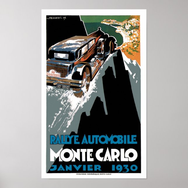 Montecarlo 1930 Poster de arte y cosecha de automó (Frente)