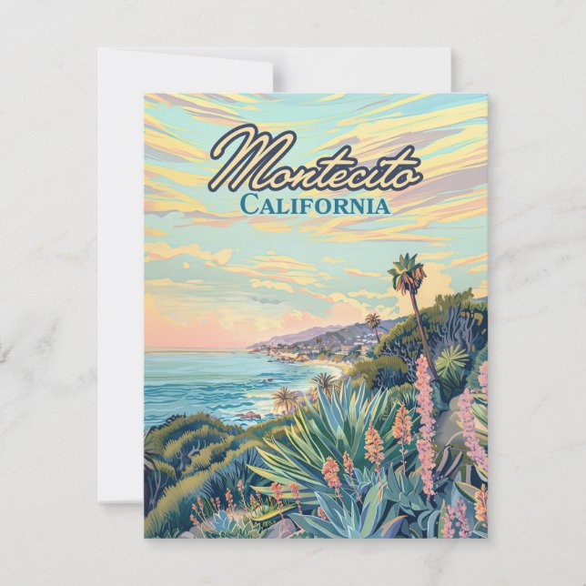 Montecito California Santa Barbara Coastline Card (Anverso)