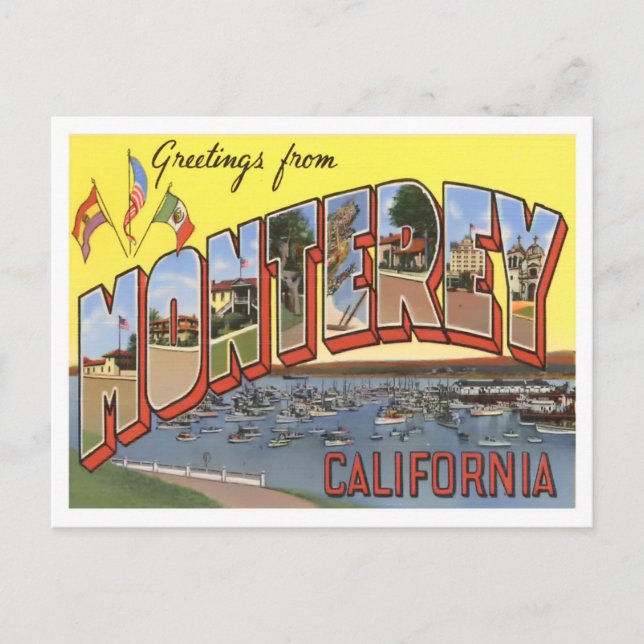 Monterey, California: postal de las grandes letras (Anverso)