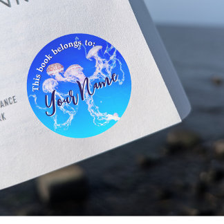 Monterey Jellyfish Pegatina del libro de Personali