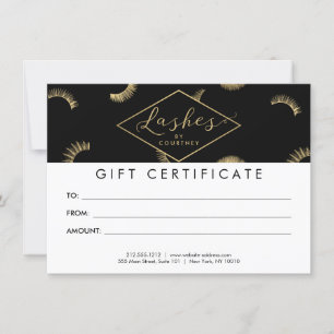 Montones de Lashes Patrón Certificado de Regalo de