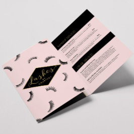 Montones de pestañas Patrón Lash Salon Folleto ros