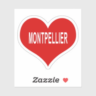 MONTPELLIER Red Love Heart Vinyl Pegatina