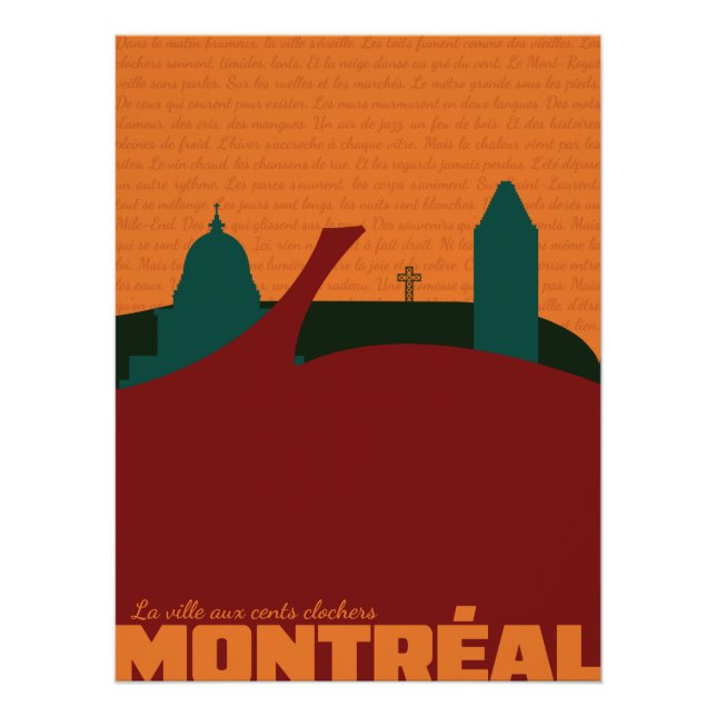 Montreal, Canadá - Póster de Arte de Pared (Anverso)