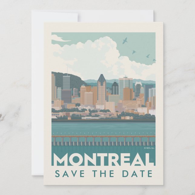 Montreal, Canadá | Skyline | Reserva la fecha (Anverso)