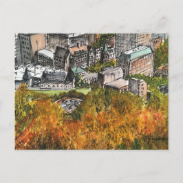 Montreal del soporte real, watercolour, postal