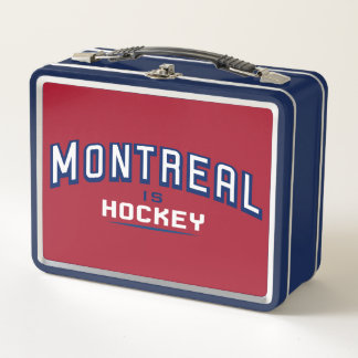 Montreal es hockey - caja de comida roja y azul