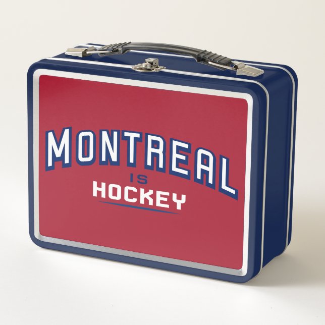 Montreal es hockey - caja de comida roja y azul (Anverso)