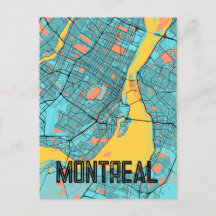 Montrébol QC Canada City Map Verde azulada postal