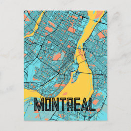 Montrébol QC Canada City Map Verde azulada postal