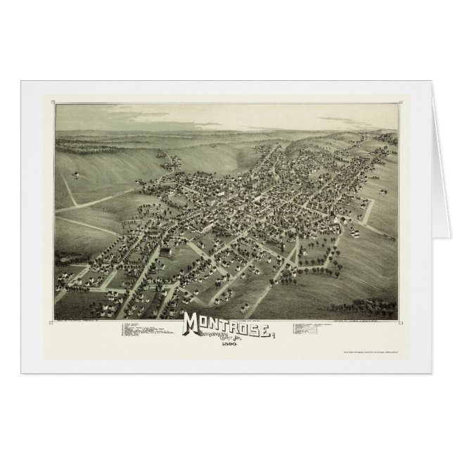 Montrose, mapa panorámico del PA - 1890 (Anverso (Horizontal))