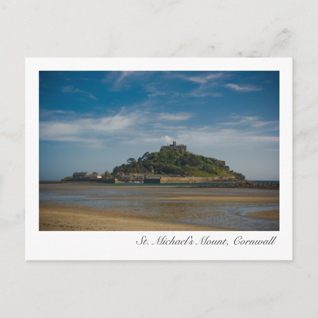 Montura de San Miguel, postal de Cornwall (Anverso)